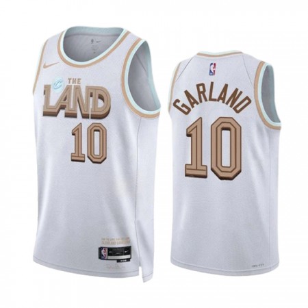 Män Cleveland Cavaliers Tröja Darius Garland 10 Nike 2022-23 City Edition Vit Swingman